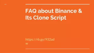 FAQ about Binance & Its Clone Script