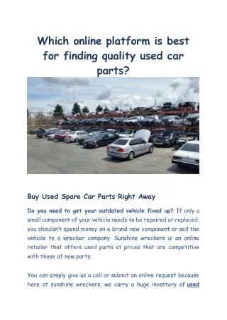 Which online platform is best for finding quality used car parts