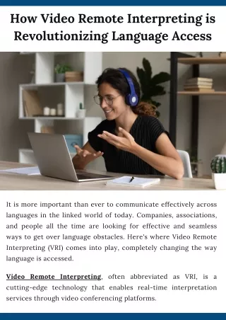 How Video Remote Interpreting is Revolutionizing Language Access