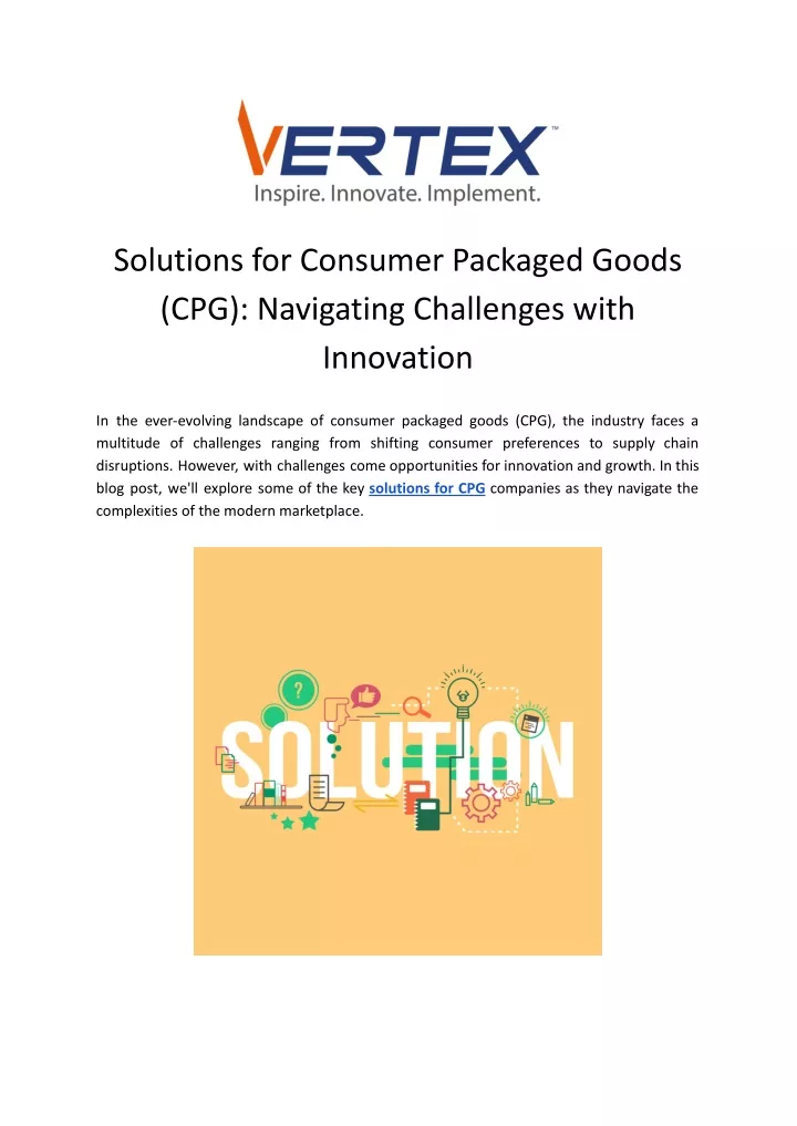 solutions for consumer packaged goods
