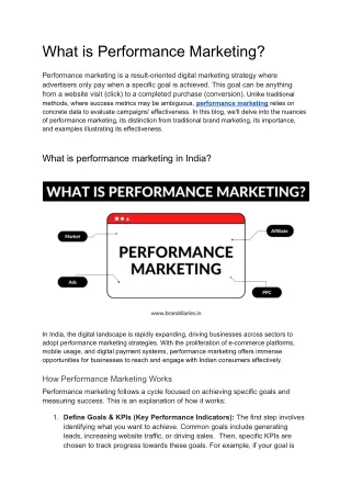 What is Performance Marketing