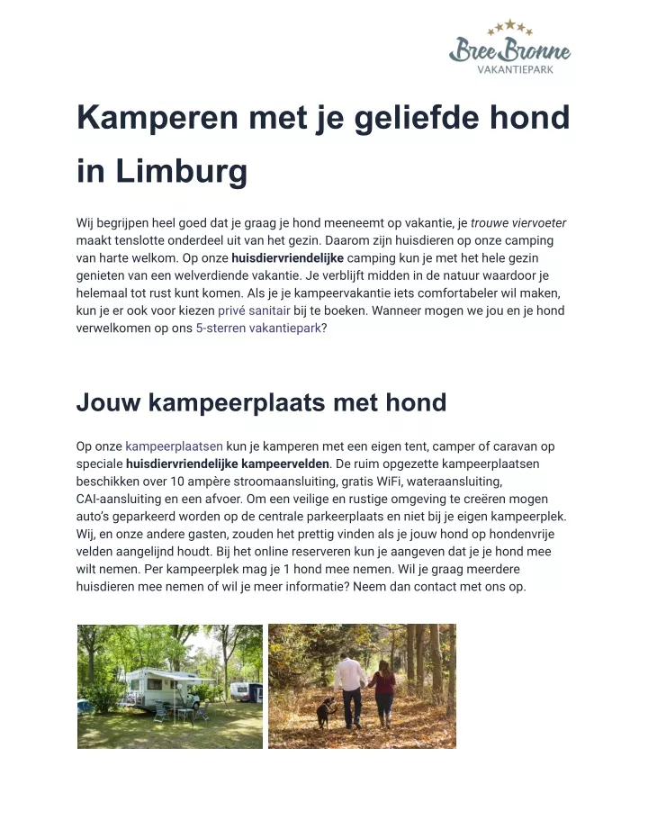 kamperen met je geliefde hond in limburg