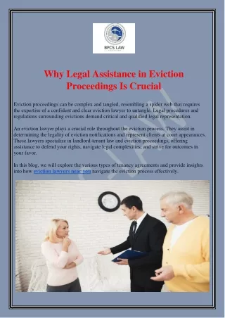 Why Legal Assistance in Eviction Proceedings Is Crucial