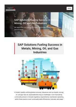 SAP Solutions Fueling Success in Metals, Mining, Oil, and Gas Industries