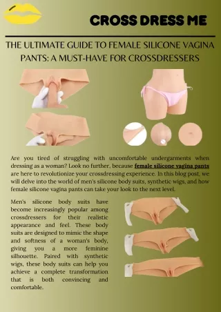 The Ultimate Guide to Female Silicone Vagina Pants A Must-Have for Crossdressers