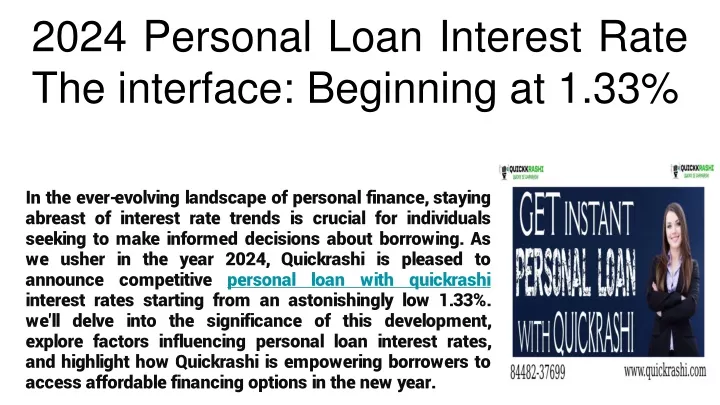 2024 personal loan interest rate the interface beginning at 1 33