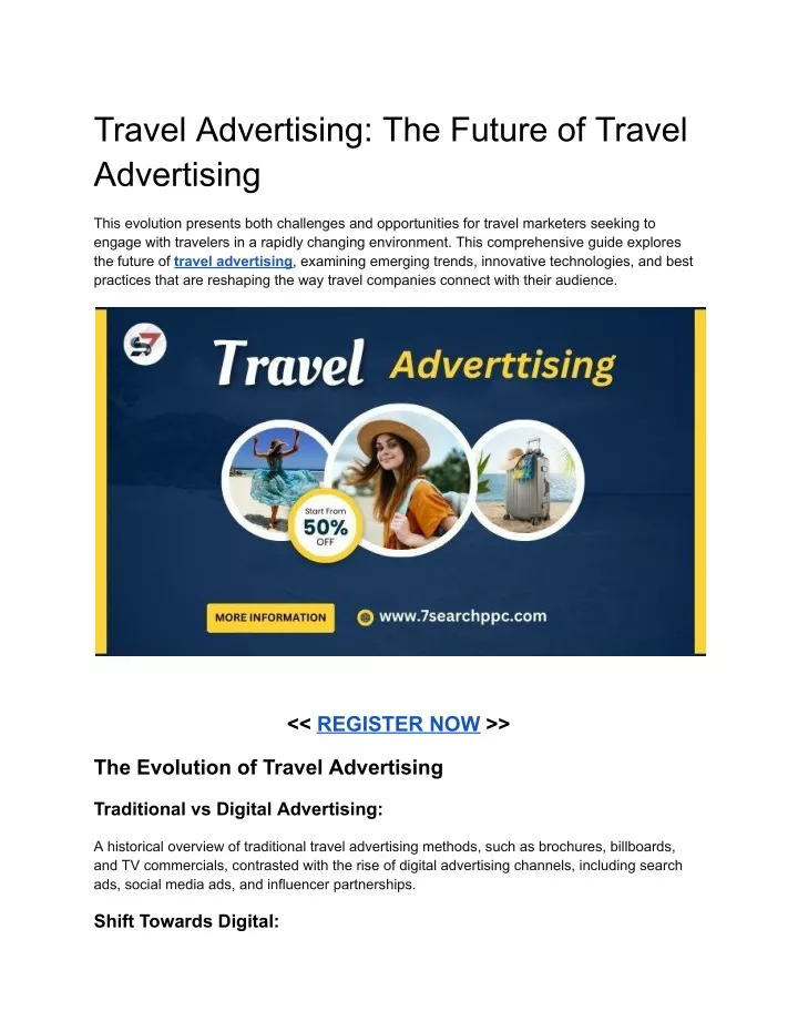 travel advertising the future of travel