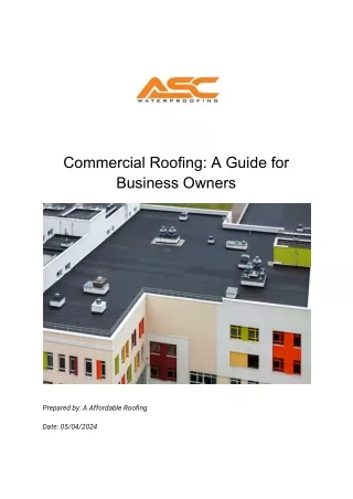 Commercial Roofing: A Guide for Business Owners