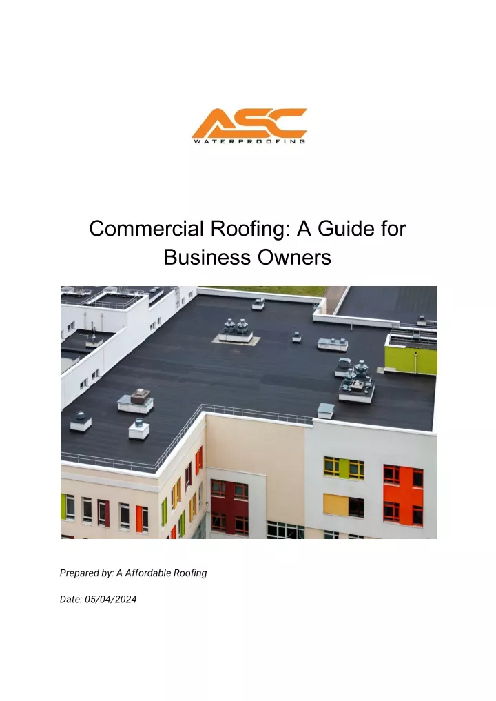 commercial roofing a guide for business owners