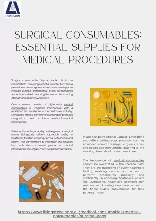 The Vital Role of Surgical Consumables