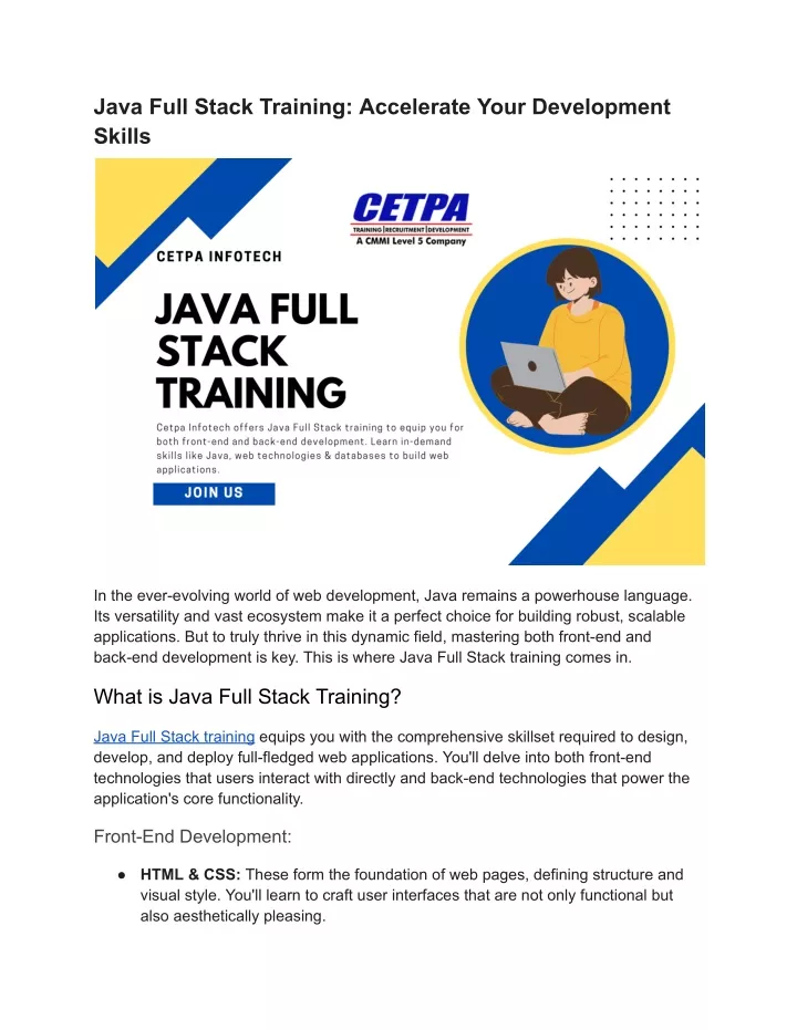 java full stack training accelerate your