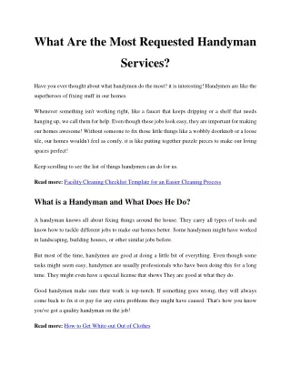 what are the most requested handyman