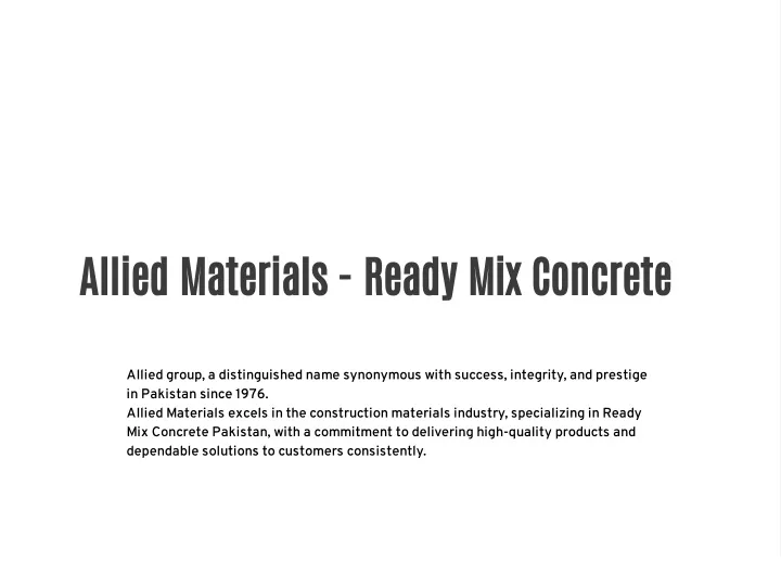 allied materials ready mix concrete