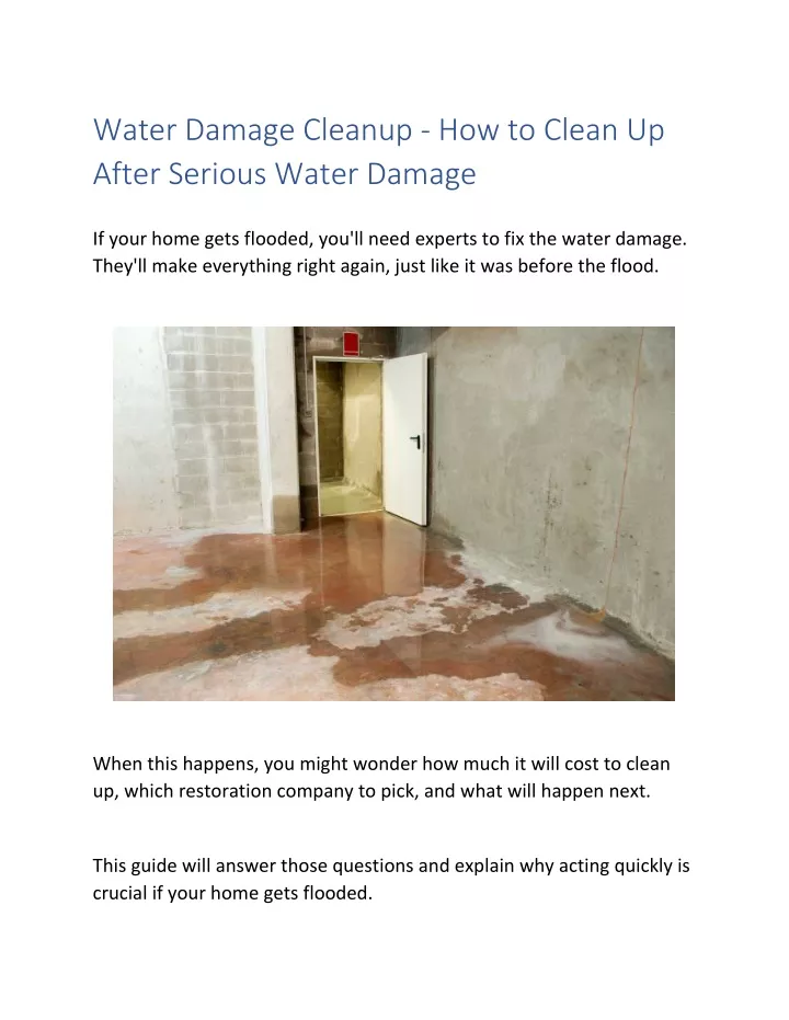 water damage cleanup how to clean up after