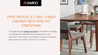 Functional & Chic Amko Group's Restaurant Furniture