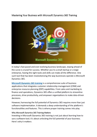 mastering your business with microsoft dynamics