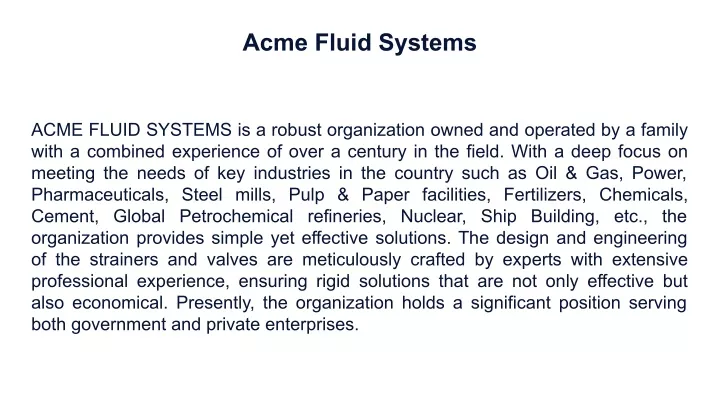 acme fluid systems