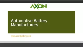 Automotive Battery Manufacturers