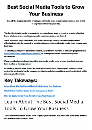 Best Social Media Tools to Grow Your Business