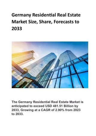 Germany Residential Real Estate Market