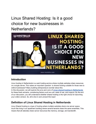 linux shared hosting is it a good choice