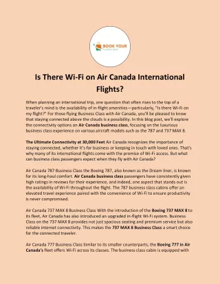 Is There Wifi On Air Canada International Flights?
