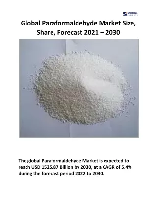 global paraformaldehyde market size share