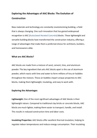 exploring the advantages of aac blocks