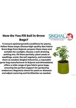 How do you fill soil in grow bags?