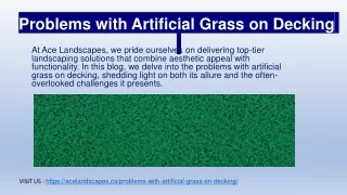 Problems with Artificial Grass on Decking