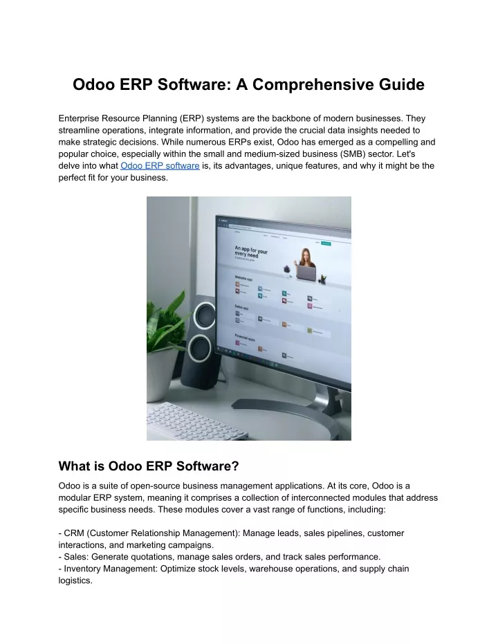 odoo erp software a comprehensive guide