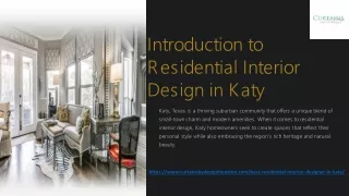 Introduction to Residential Interior Design in Katy