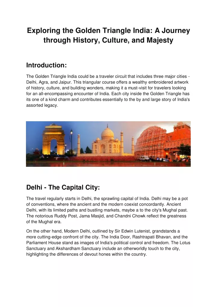 exploring the golden triangle india a journey