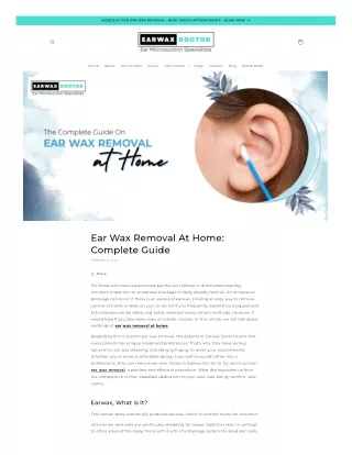 Easy and Effective Methods for Ear Wax Removal at Home