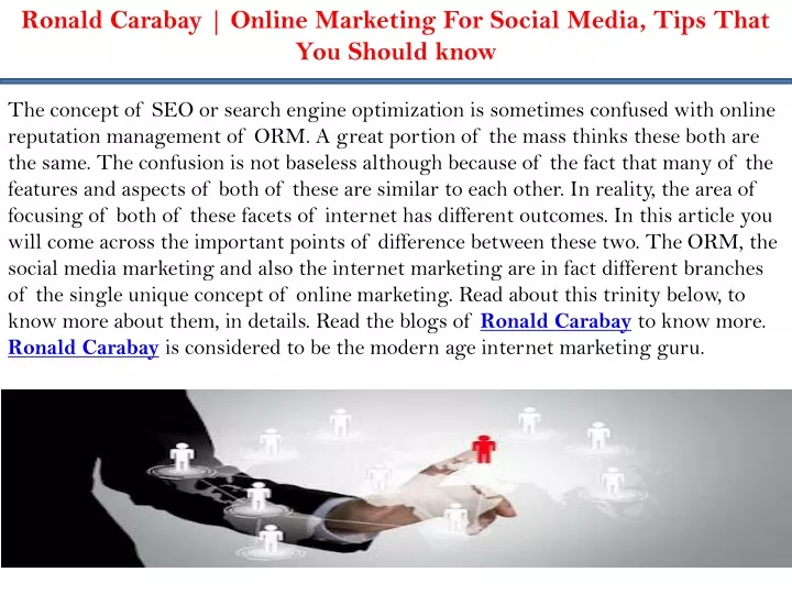 ronald carabay online marketing for social media