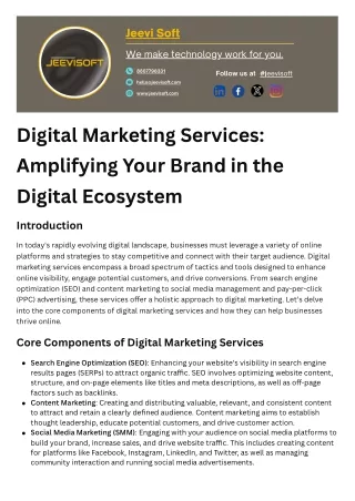 Digital marketing services, Digital marketing service in chennai, Digital market