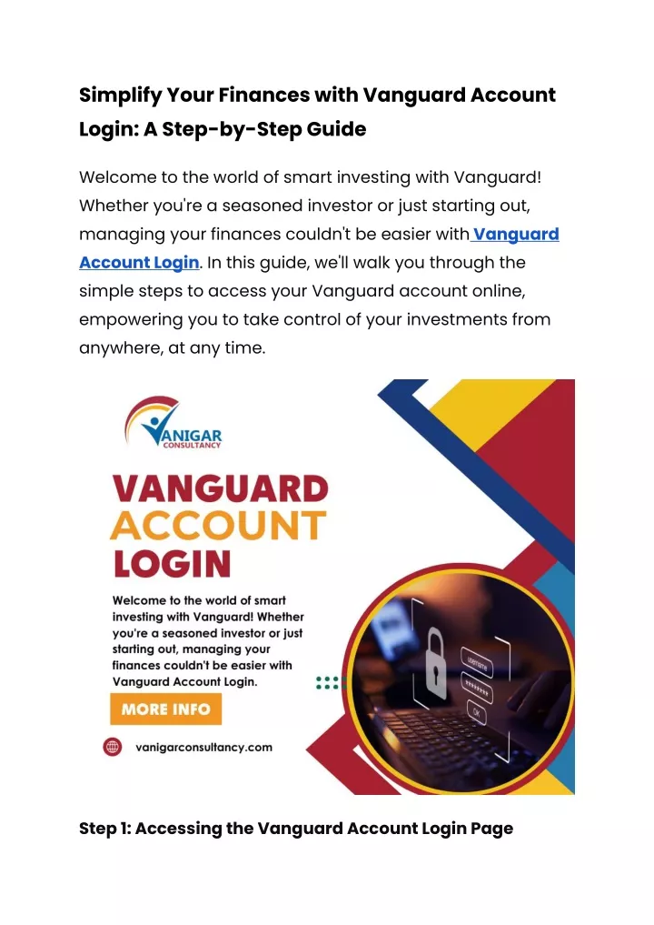 simplify your finances with vanguard account