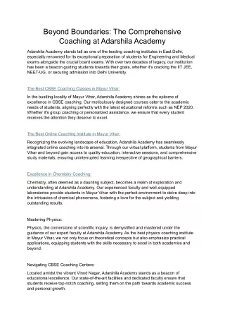 beyond boundaries the comprehensive coaching