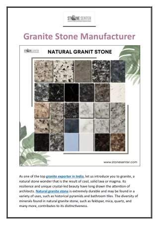 Granite Stone Manufacturer