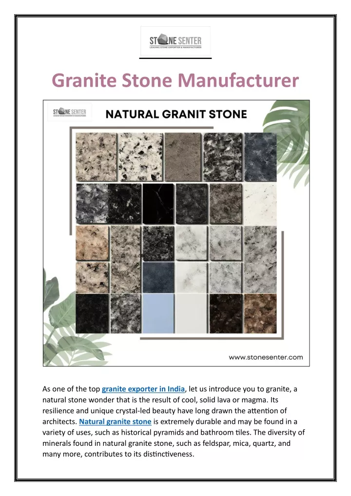 granite stone manufacturer