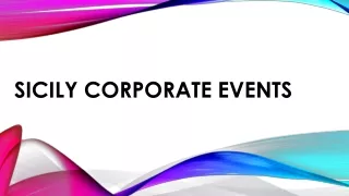 Sicily corporate events