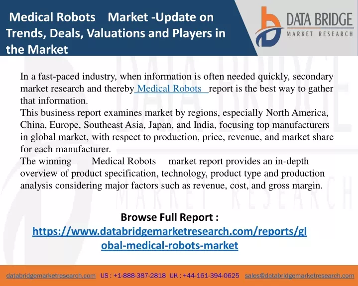 medical robots market update on trends deals