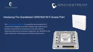 Grandstream Access Point Router | Cloud Infotech