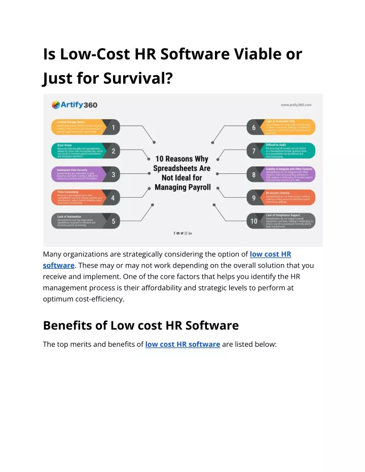 is low cost hr software viable or just