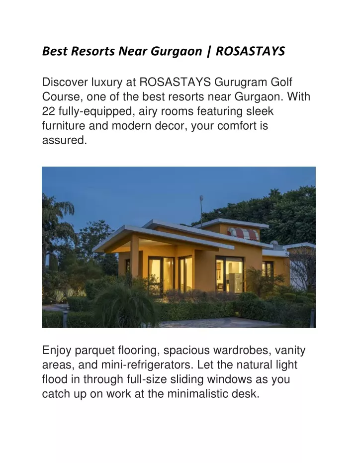 best resorts near gurgaon rosastays discover