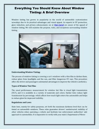 Everything You Should Know About Window Tinting A Brief Overview!