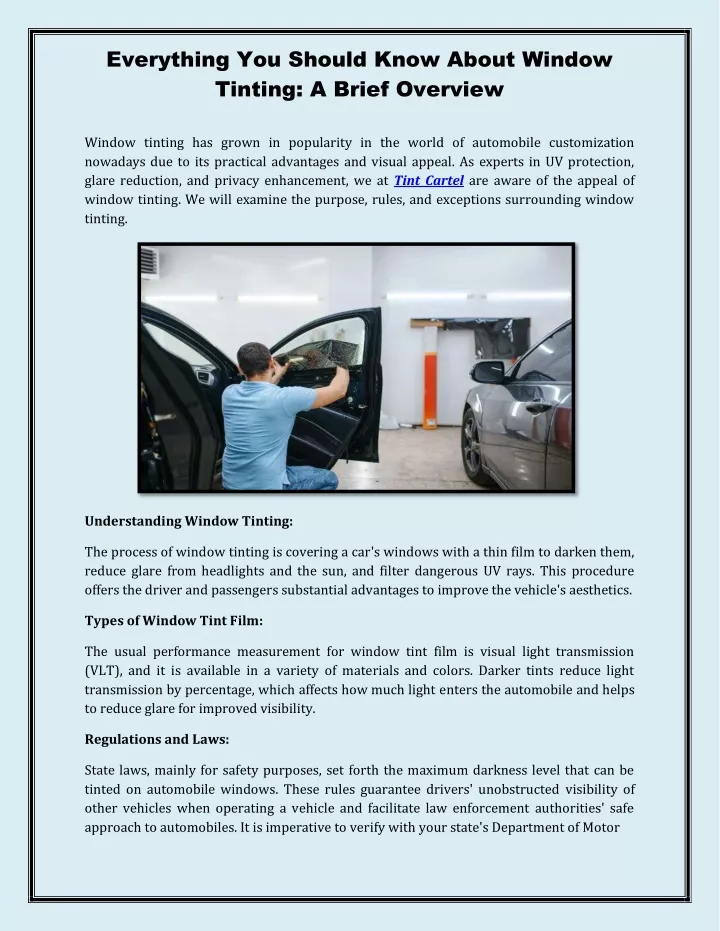 everything you should know about window tinting