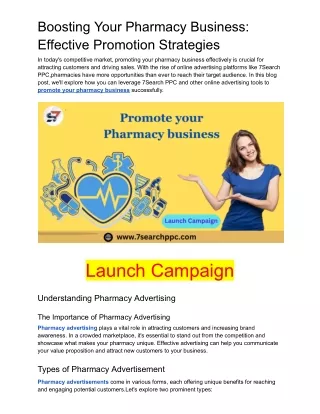 Boosting Your Pharmacy Business : Effective Promotion Strategies