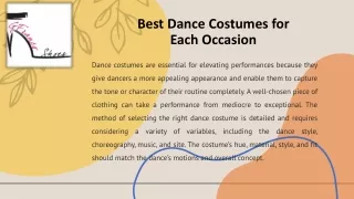 The Best Dance Costumes for Each Occasion