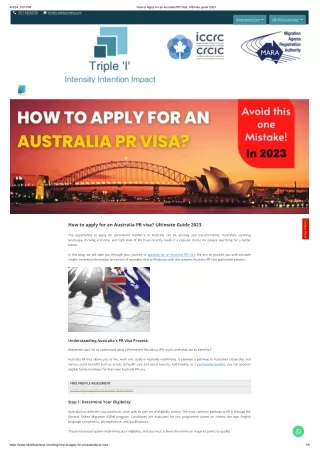 Australia PR Visa Process